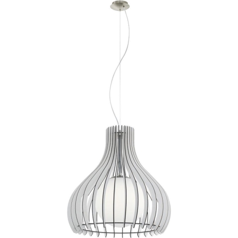 EGLO Tindori - Hanglamp - 1 Lichts - Nikkel-Mat - Wit