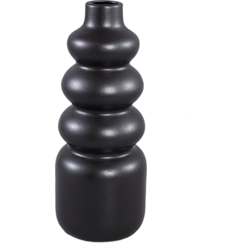 PTMD Trina Vaas - 13 x 13 x 32 cm - Keramiek - Zwart