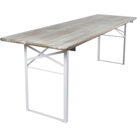 Inklapbare picknicktafel Berlijn 200 x 70 cm whitewash