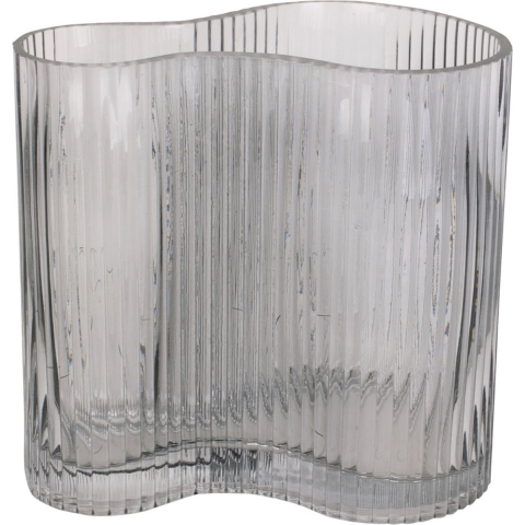 present time - Vase Allure Wave glass dark grey