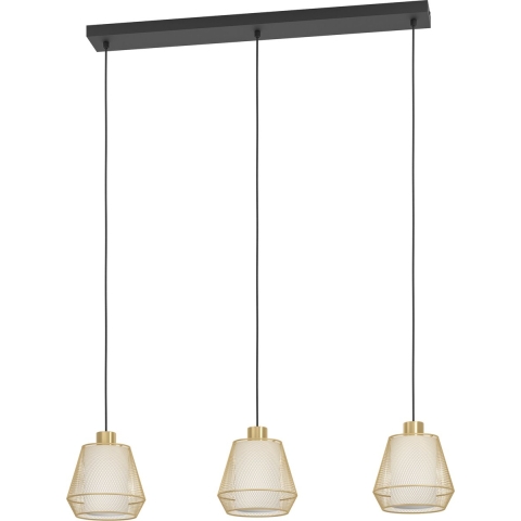 EGLO Ciudadela Hanglamp - E27 - 88 cm - Zwart|Goud|Wit - Textiel