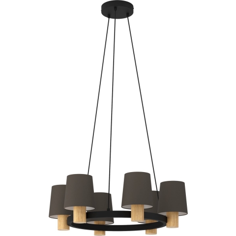 EGLO Edale Hanglamp - E27 - Ø 70 cm - Zwart|Bruin|Cappuccino