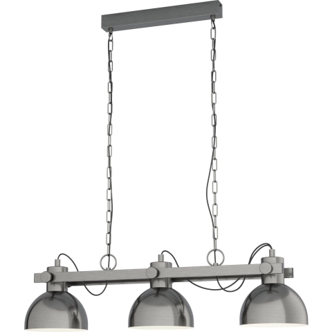 EGLO Lubenham 1 Hanglamp - 3 lichts - E27 - Staal - Grijs, wit