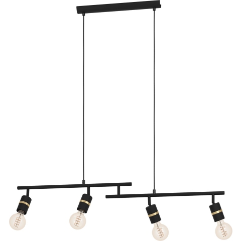 EGLO Lurone Hanglamp - E27 - 100 cm - Zwart|Koper