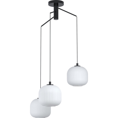 EGLO Mantunalle Hanglamp - E27 - Ø 62 cm - Zwart|Wit