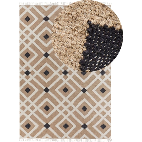 Beliani - ESENCIK - Laagpolig vloerkleed - Beige - 160 x 230 cm - Jute