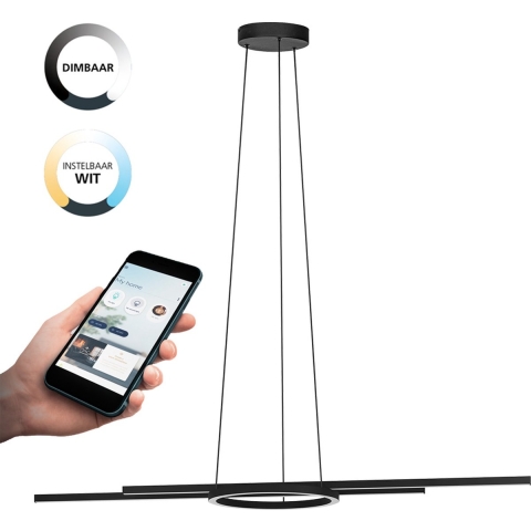 EGLO connect.z Zillerio-Z Smart Hanglamp - 116 cm - Zwart - Dimbaar
