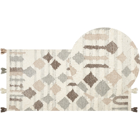 Beliani-KAGHTSRASHEN-Kelim vloerkleed-Multicolor-80 x 150 cm-Wol