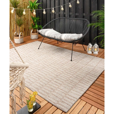 Boho&me Buitenkleed Bricks - oudroze|crème - 140x200 cm