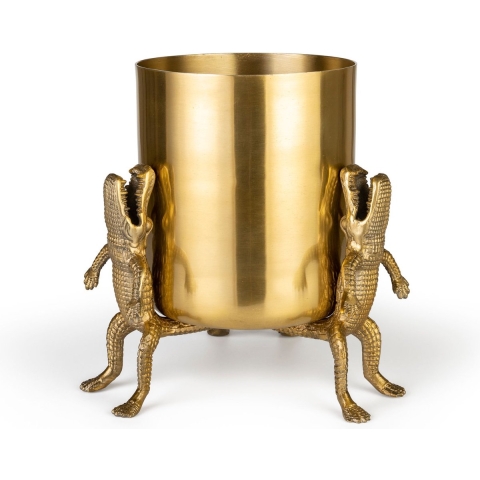 Bold Monkey Surrounded By Crocodiles vaas L - Goud