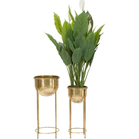 Glam Set van 2 vazenhouders in goud metaal met voet