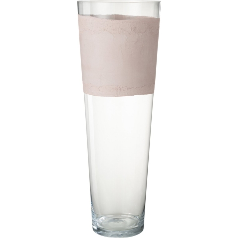 J-Line vaas Delph - glas - transparant|lichtroze - extra large