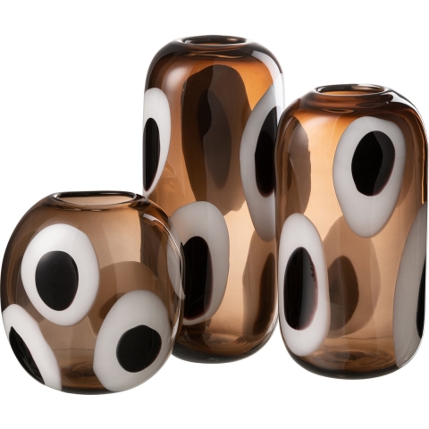 J-Line vaas Izzy - glas - wit|bruin - large