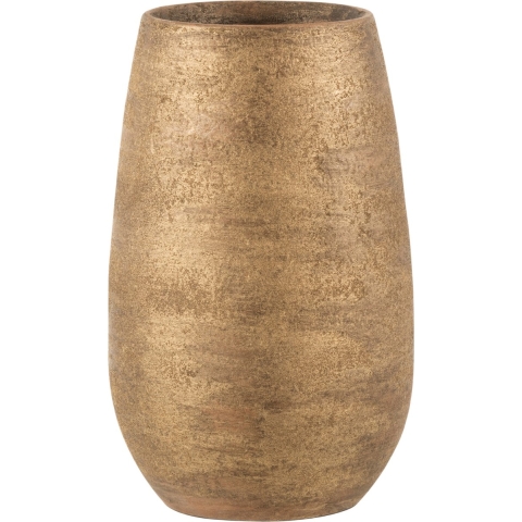 J-Line vaas Oneffen - keramiek - goud - small - Ø 12.4 cm