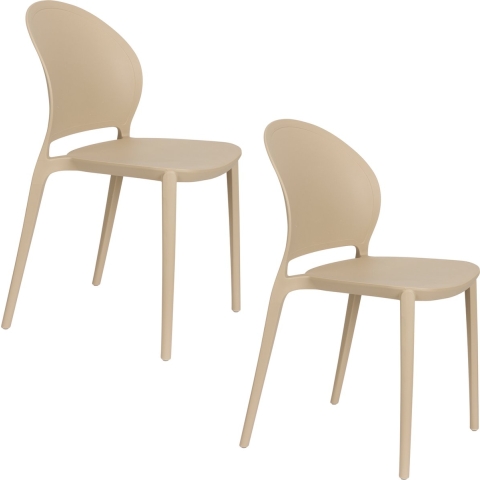 Housecraft Sjoerd Tuinstoelen Kunststof Beige - Set van 4