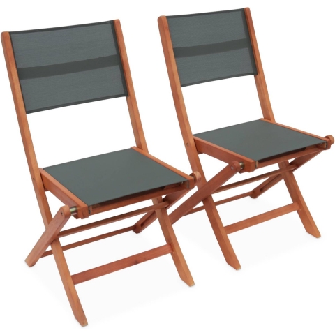 sweeek - Set van twee houten klapstoelen