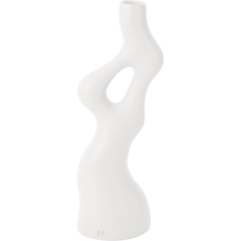 present time - Vase Organic Swirls polyresin white