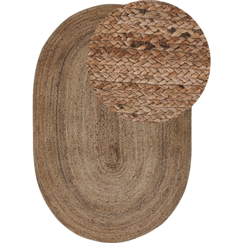 Beliani - DEMIRCI - Laagpolig vloerkleed - Beige - 120 x 180 cm - Jute