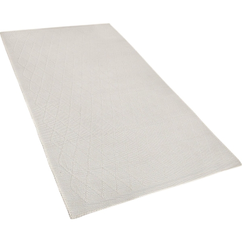 Beliani - ERZIN - Laagpolig vloerkleed - Wit - 80 x 150 cm - Wol
