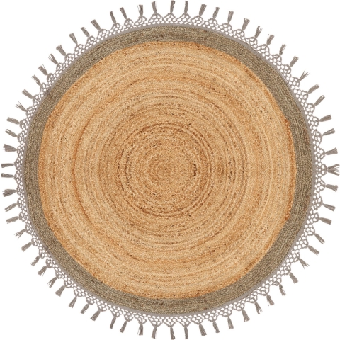 Beliani - MARTS - Vloerkleed - Beige|grijs - 140 cm - Jute