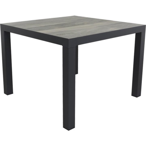 VDG Kings tuintafel 100x100 cm. - Antraciet - Houtlook
