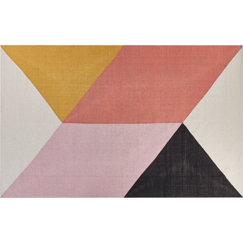 Beliani-NIZIP-Modern vloerkleed-Multicolor-140 x 200 cm-Katoen