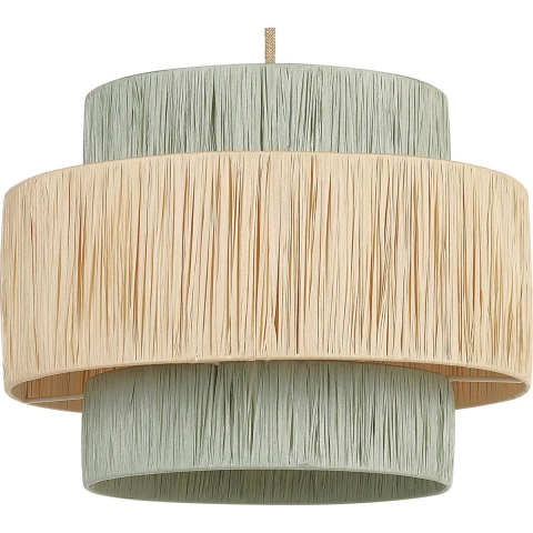 Beliani - PALBRA - Hanglamp - Naturel|Groen - Papier