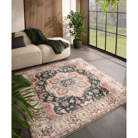 Heritaged Buitenkleed vierkant Vintage - Valenca Fino groen|rood -