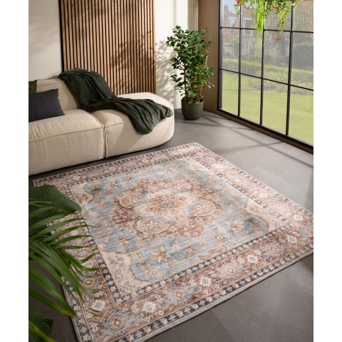 Heritaged Buitenkleed vierkant Vintage - Valenca Fino lichtblauw -