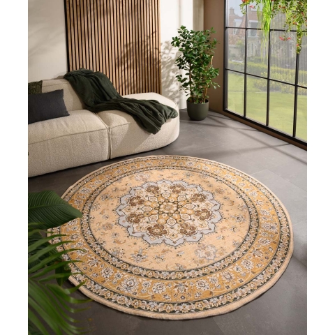 Heritaged Rond Vintage buitenkleed - Valenca Nova geel - 230 cm rond