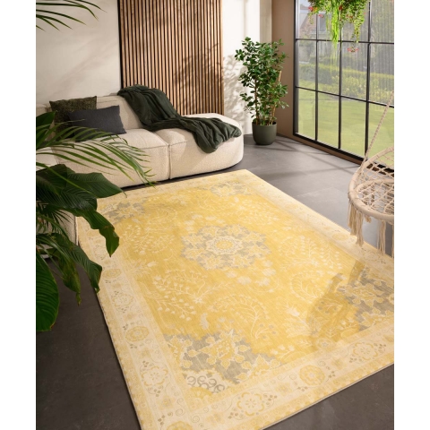 Heritaged Vintage buitenkleed - Valenca Luna geel - 120x160 cm