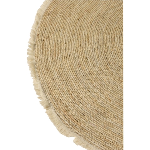 J-Line tapijt Kwastjesband - jute|katoen - beige|wit