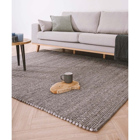 Nordic Weavers Wollen vloerkleed Lett - grijs - 250x340 cm