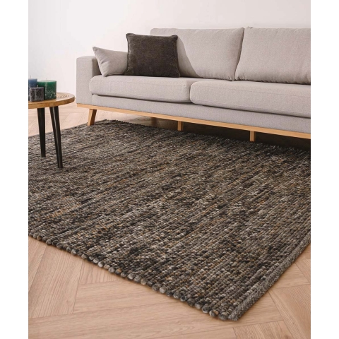 Nordic Weavers Wollen vloerkleed Lett - grijs|bruin - 250x340 cm