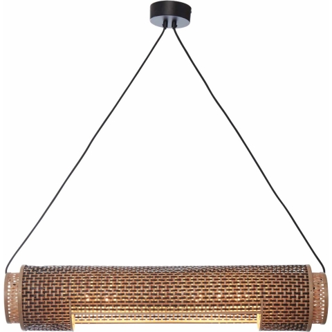 GOOD&MOJO Hanglamp Bhutan - Bamboe|Zwart - 85x15x15cm