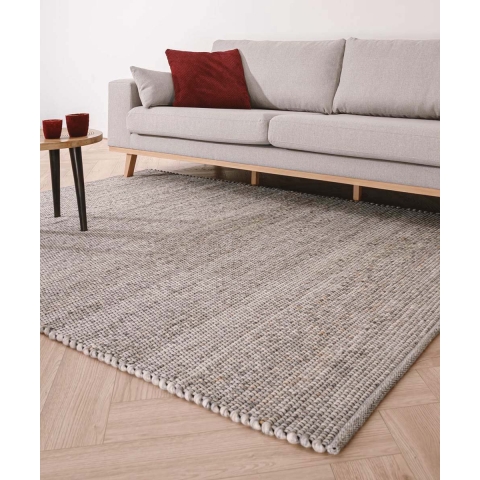 Nordic Weavers Wollen vloerkleed Lett - lichtgrijs - 250x340 cm