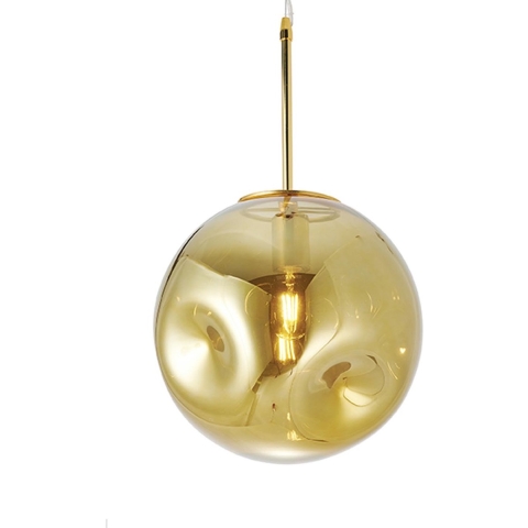 Leitmotiv - Hanglamp Blown Glass - Rond Messing - Ø30cm