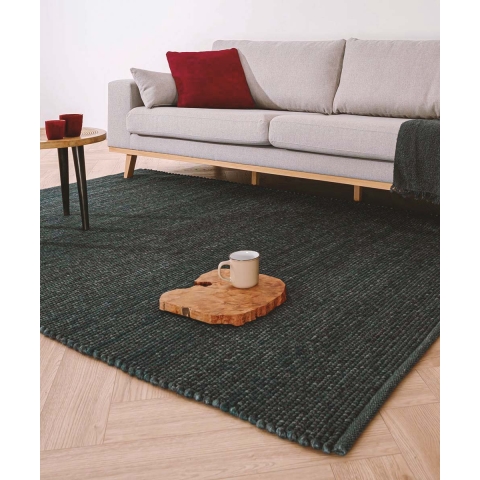 Nordic Weavers Wollen vloerkleed Lett - petrol - 300x400 cm