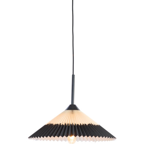 Light & Living Light&living Hanglamp Ø45x17 cm PLEATED zwart+naturel