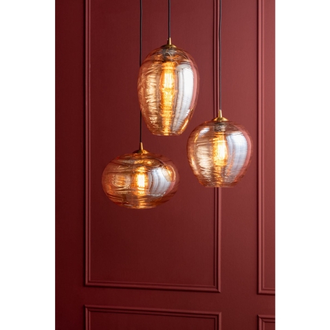 Leitmotiv - Pendant lamp Glamour Sphere glass amber brown