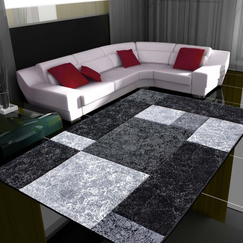 Tapeso Modern Vloerkleed Hawaii Zwart 1330 - 200x290 cm
