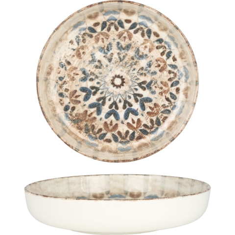 Rinart Diep bord - Aztec - Porselein - 19 cm (500cc) - set van 6