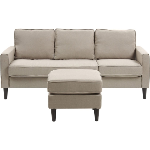 Beliani - AVESTA - Driezitsbank - Beige - Universeel - Polyester