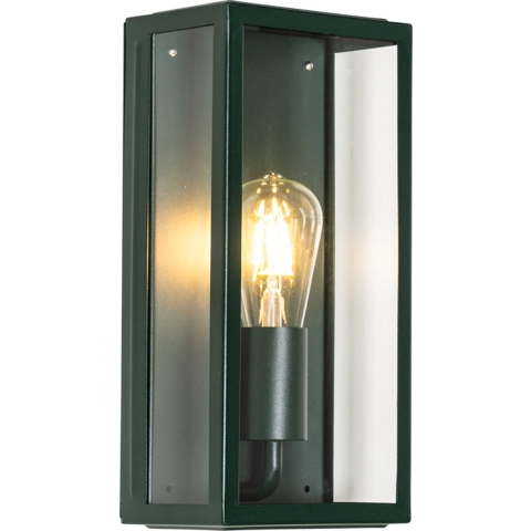 QAZQA Industriële buiten wandlamp donker groen met glas IP44 -
