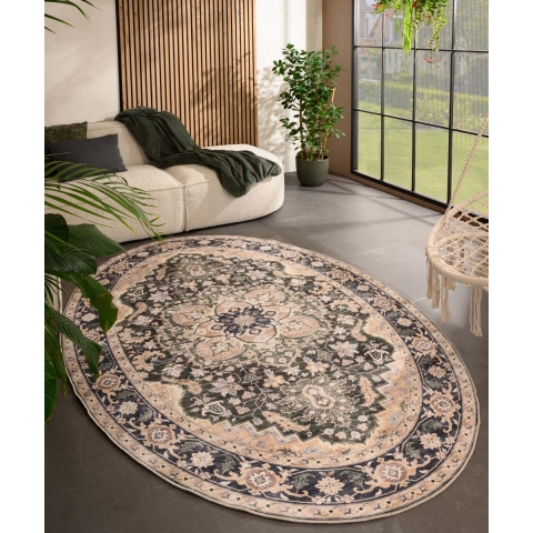 Heritaged Buitenkleed ovaal Vintage - Valenca Fino beige|groen -