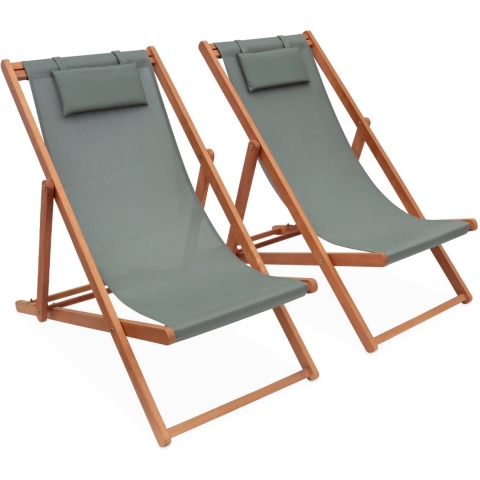 sweeek - Set van twee textileen strandstoelen