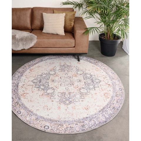 Heritaged Rond vintage vloerkleed - Fade No.2 grijs - 152 cm rond