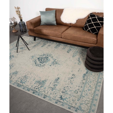 Heritaged Vintage vloerkleed Nomad - grijs|blauw - 200x290 cm