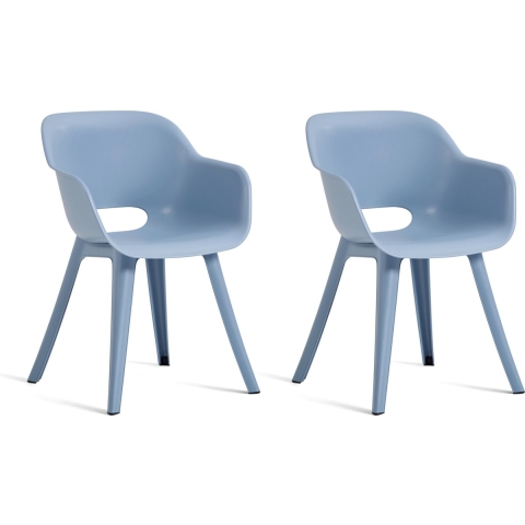 Keter Akola Tuinstoelen - 2 stuks -56.5x55x80cm - Blauw