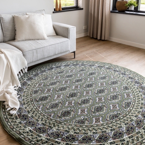 Interieur05 Vintage Vloerkleed Groen Rond Marad 160cm